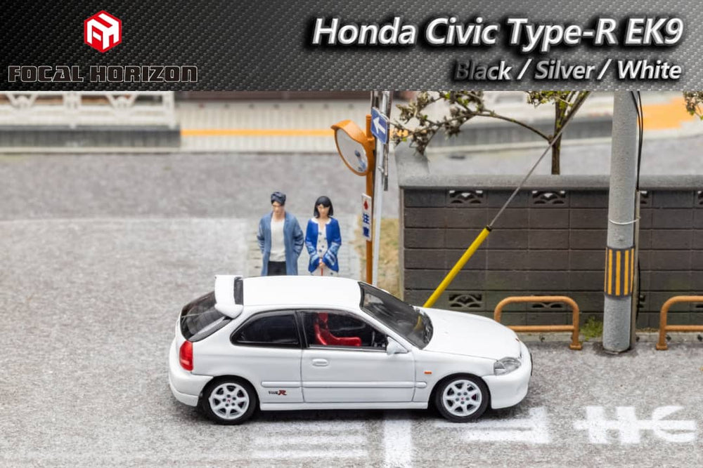 Honda Civic Type-R EK9 1st Generation in White 1:64 by Focal Horizon Side View