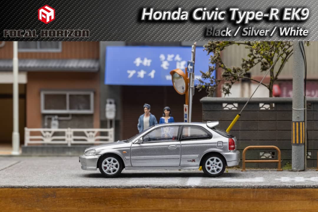 Honda Civic Type-R EK9 1st Generation in Silver 1:64 by Focal Horizon Side View