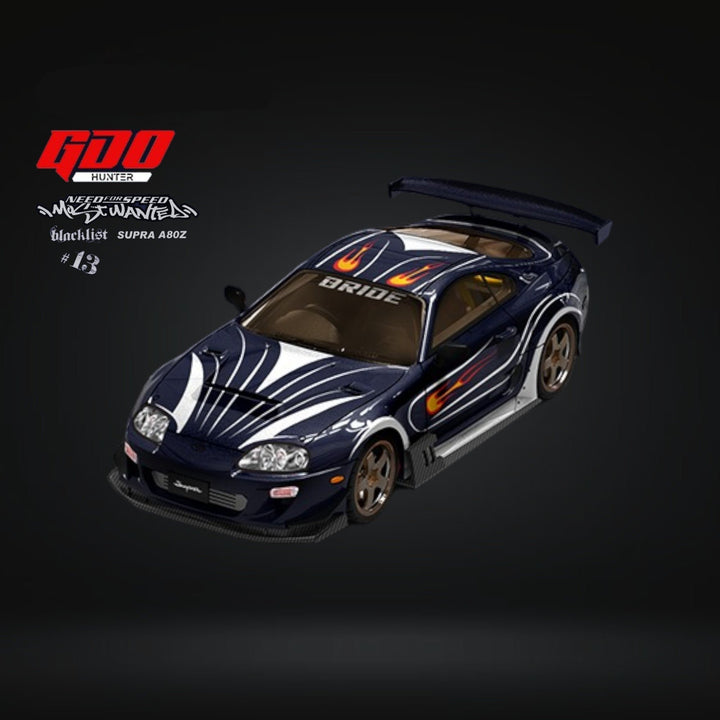 Toyota Supra A80Z NFS Most Wanted Black List #13 VIC Navy Blue 1:64 by GDO x TIMEMICRO