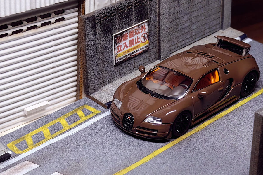 Bugatti Veyron Super Sport in Chocolate Brown With Adjustable Wing & Removable Rear Engine Cover 1:64 by Mortal