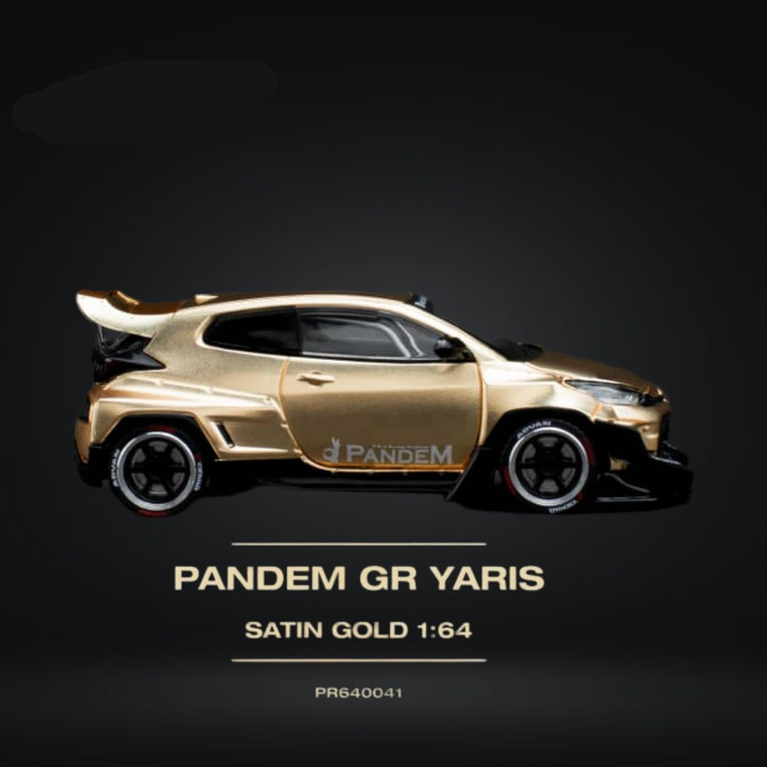 Toyota Yaris Pandem GR Satin Gold 1:64 by Pop Race PR6400041 Side View