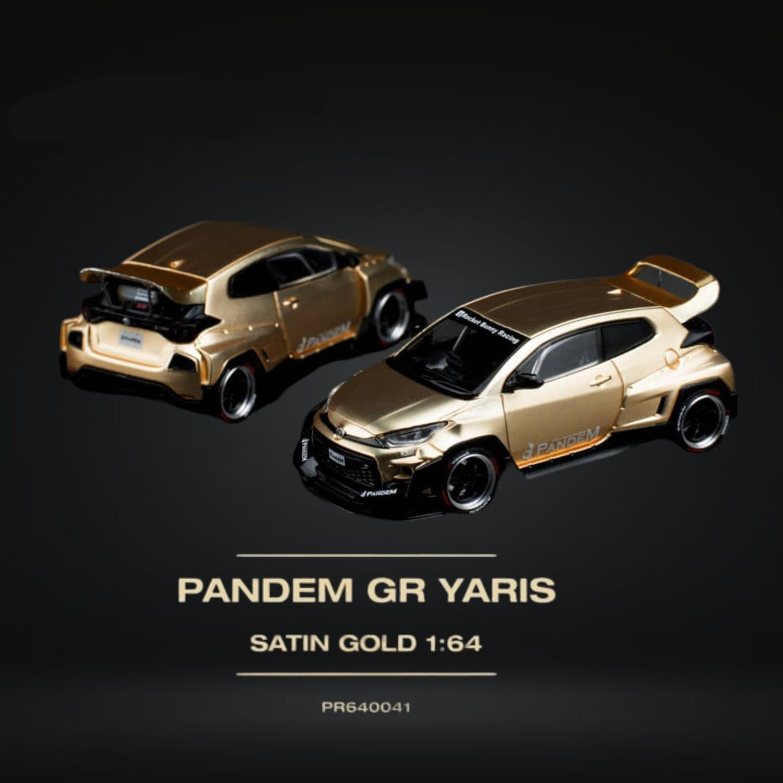 Toyota Yaris Pandem GR Satin Gold 1:64 by Pop Race PR6400041 Multi View