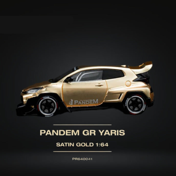 Toyota Yaris Pandem GR Satin Gold 1:64 by Pop Race PR6400041 Driver Side View