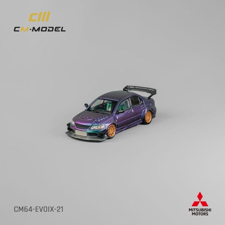 Mitsubishi Lancer Evolution IX Widebody Chameleon 1:64 by CM Model CM64-EVOIX-21 Front Angle View