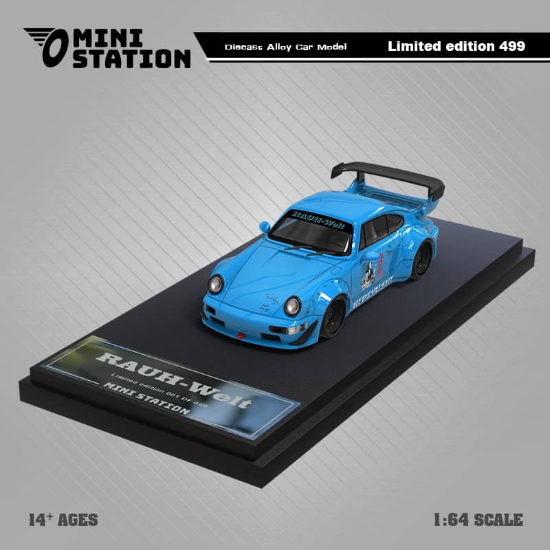 Porsche 911 964 RWB HIDEYOSHI blue Ordinary 1:64 by Mini Station