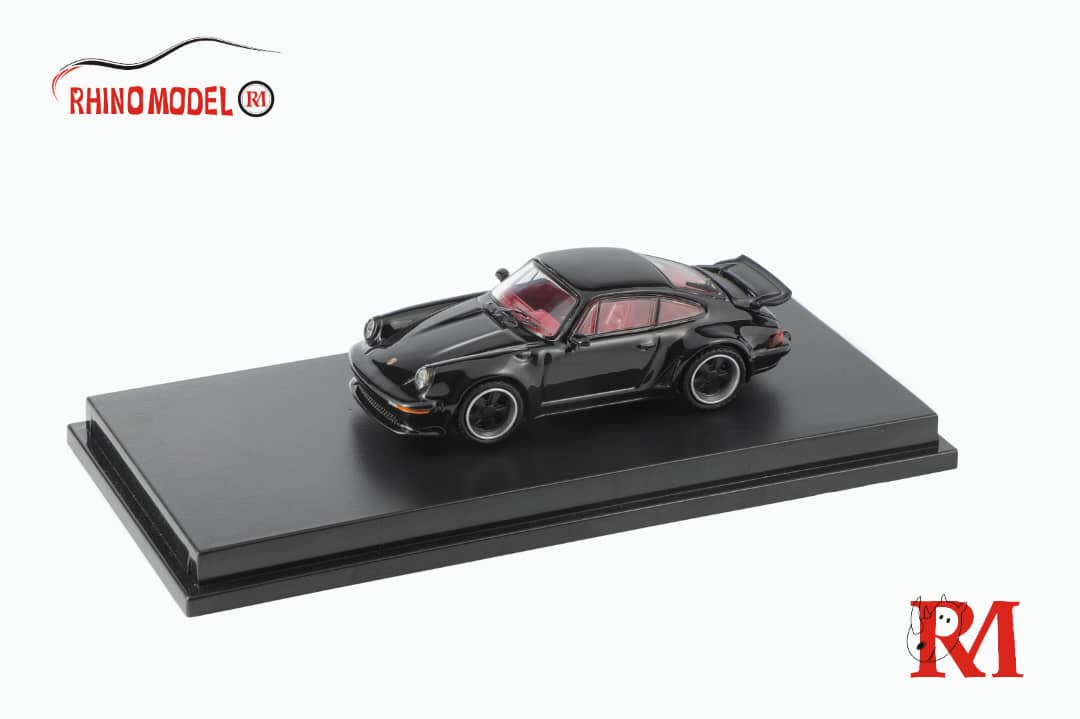 Porsche Singer Turbo 930 Modified Version Black with Red Interior 1:64 Limited to 699 Pcs by Rhino Model 3