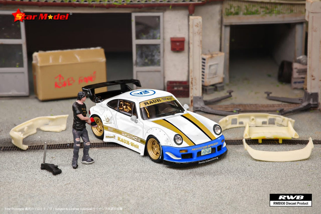 Porsche RWB 930 GT Wing NFS White Livery 1:64 by Star Model