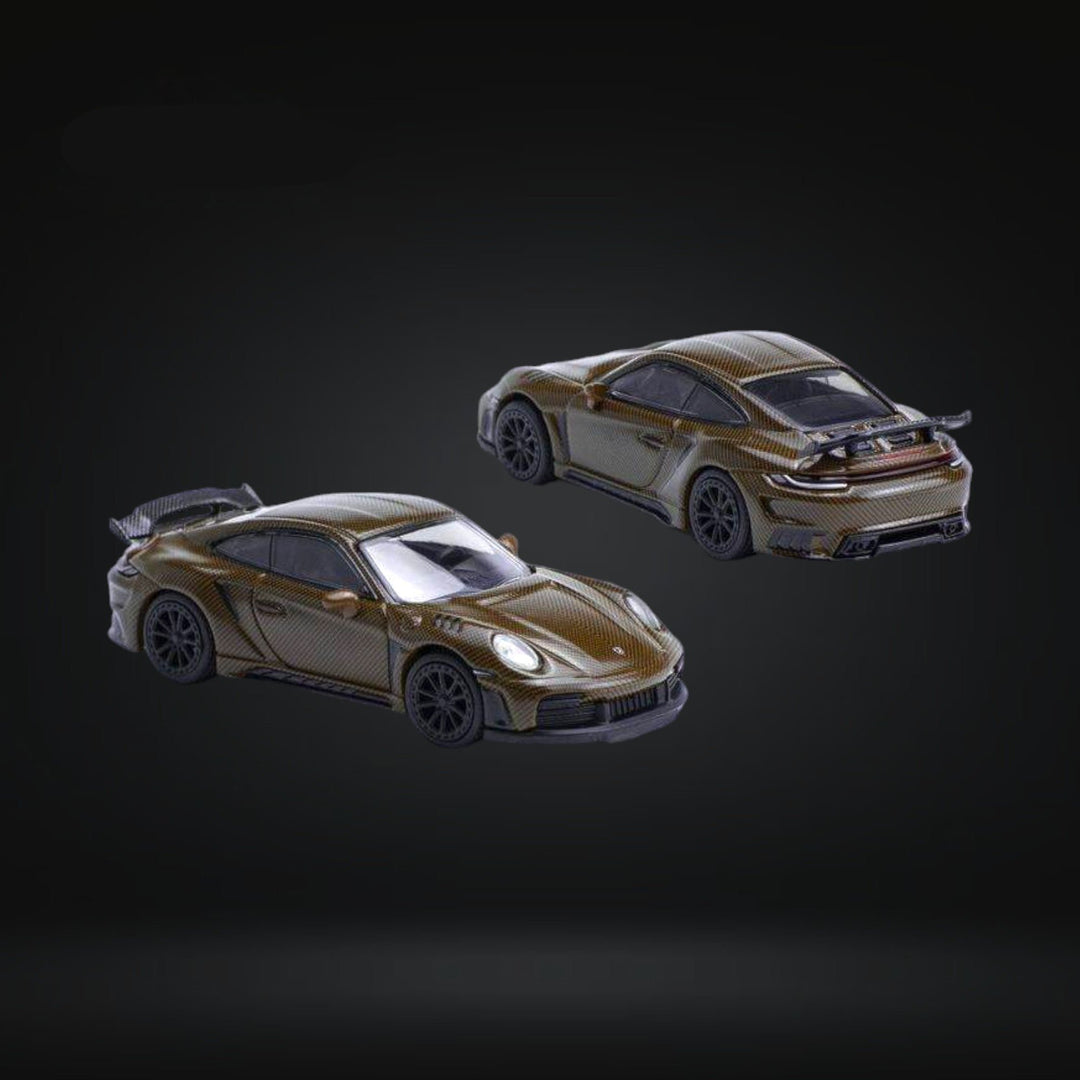 Porsche 992 Stinger GT-R Brown Carbon Edition PR640049 1:64 by Pop Race