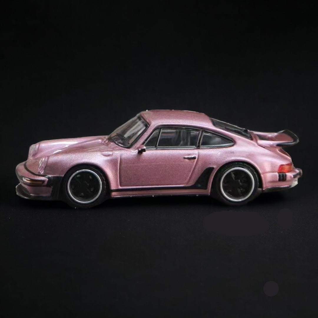 Porsche Singer 930 Turbo Study Ghost Player Custom Pink 1:64 by HobbyFans Driver Side View