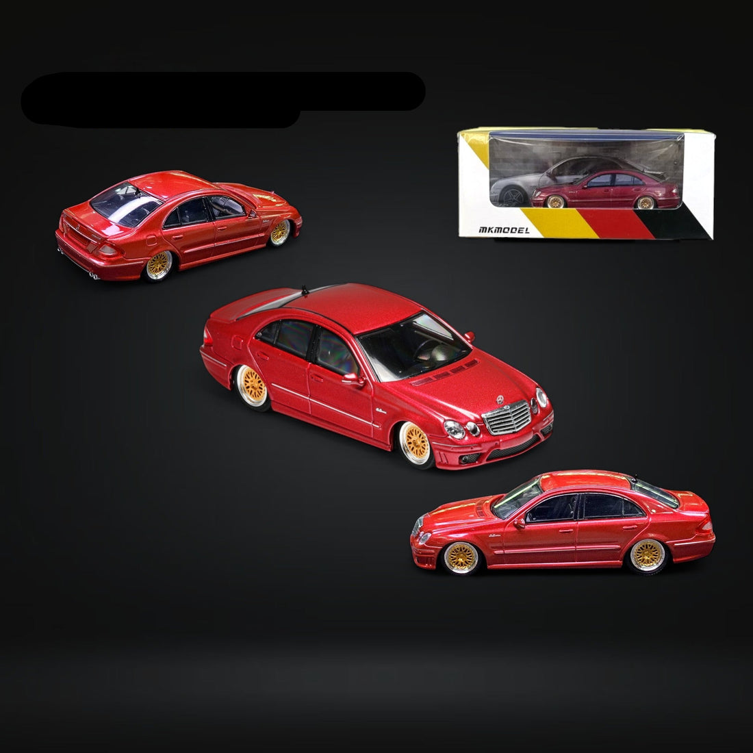 Mercedes-Benz E63 AMG W211 Lowered in Red Limited to 299 Pcs 1:64 by MK Model