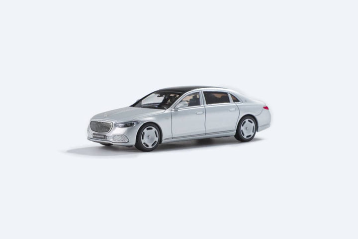 Mercedes-Benz 2021 Maybach W223 Matte Silver Licensed Product 1:64 by AR BOX Drivers Side View