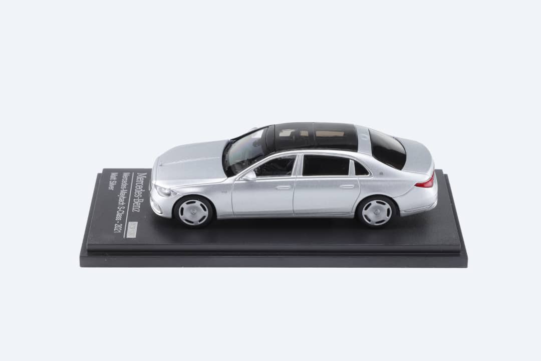 Mercedes-Benz 2021 Maybach W223 Matte Silver Licensed Product 1:64 by AR BOX Left Side View