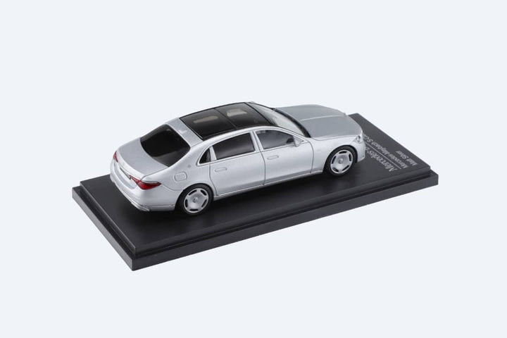 Mercedes-Benz 2021 Maybach W223 Matte Silver Licensed Product 1:64 by AR BOX Mounted Rear View