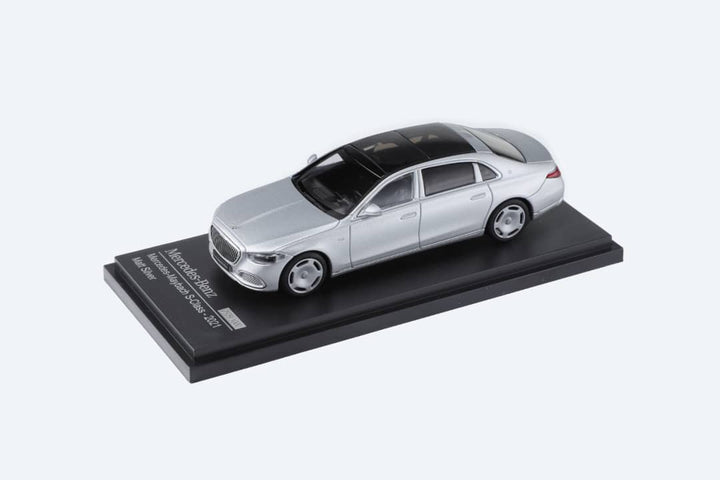 Mercedes-Benz 2021 Maybach W223 Matte Silver Licensed Product 1:64 by AR BOX Top View