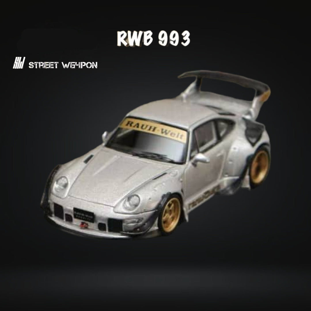 Porsche RWB 993 Heavenly Livery 1:64 by Street Weapon Angled Front View