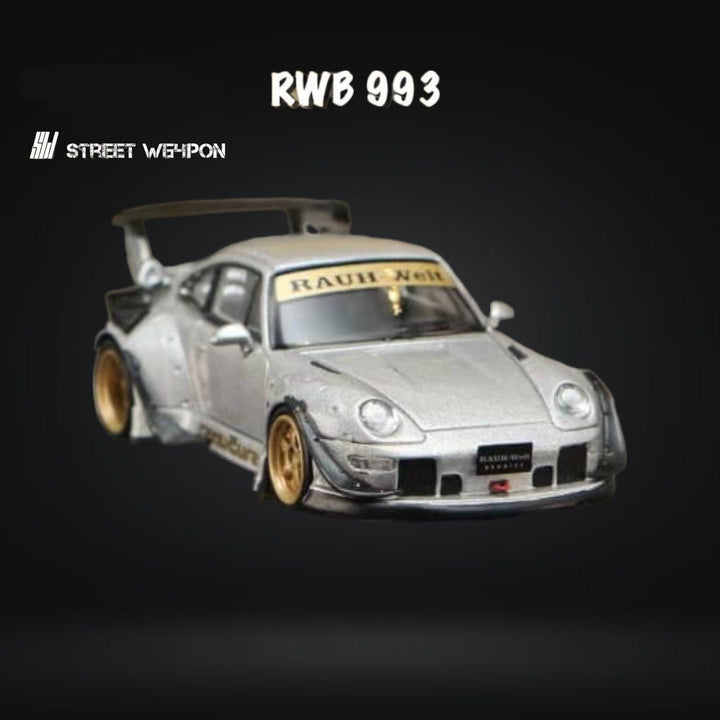 Porsche RWB 993 Heavenly Livery 1:64 by Street Weapon Angled Front View 2