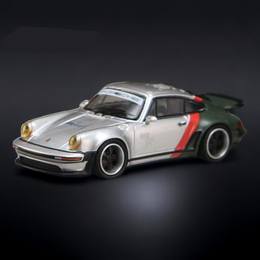 Porsche Singer Turbo Study RWB 930  Cyberpunk Silver Livery 1:64 by Rhino Model X Ghost Player