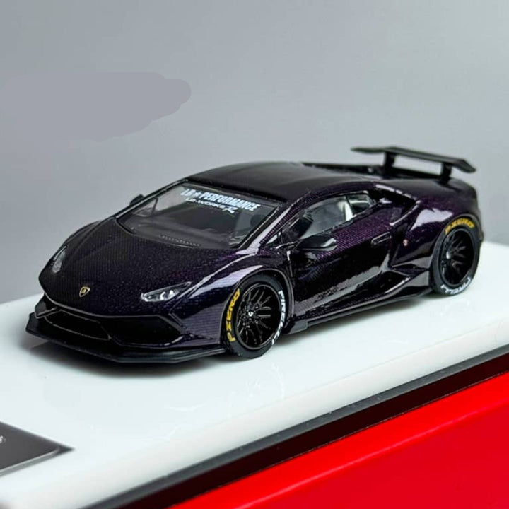 Lamborghini Huracan LP610 LB 1.0 Purple Carbon Fiber 1:64 by King Model Mounted Angle Front View