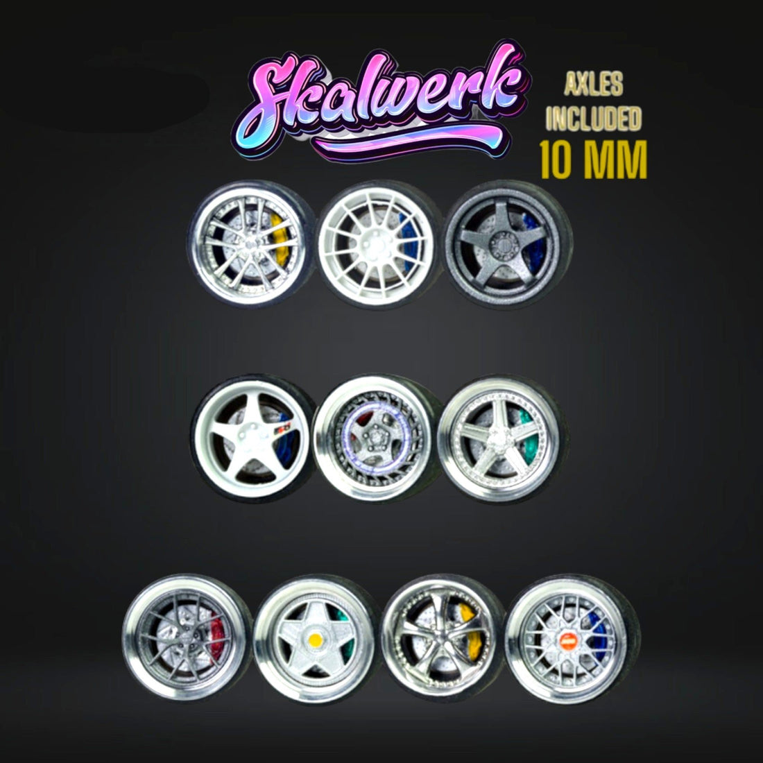 SKALWERK Wheels 1:64 10mm High Quality Wheels With Bearing System GROUP 3