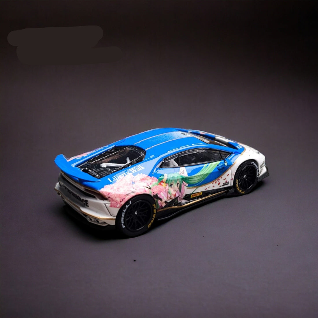 Lamborghini Huracan LP610 LB 1.0 Hatsune Blue 1:64 by King Model Angled Passenger Side View