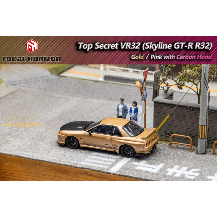 Nissan Skyline GT-R R32 Top Secret Gold 1:64 by Focal Horizon Scene View