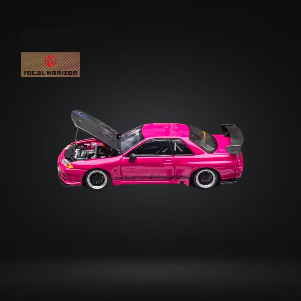 Nissan Skyline GT-R R32 Top Secret Pink 1:64 by Focal Horizon Open Hood