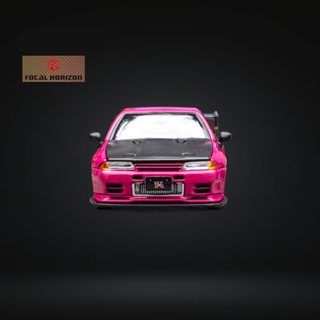 Nissan Skyline GT-R R32 Top Secret Pink 1:64 by Focal Horizon Front View