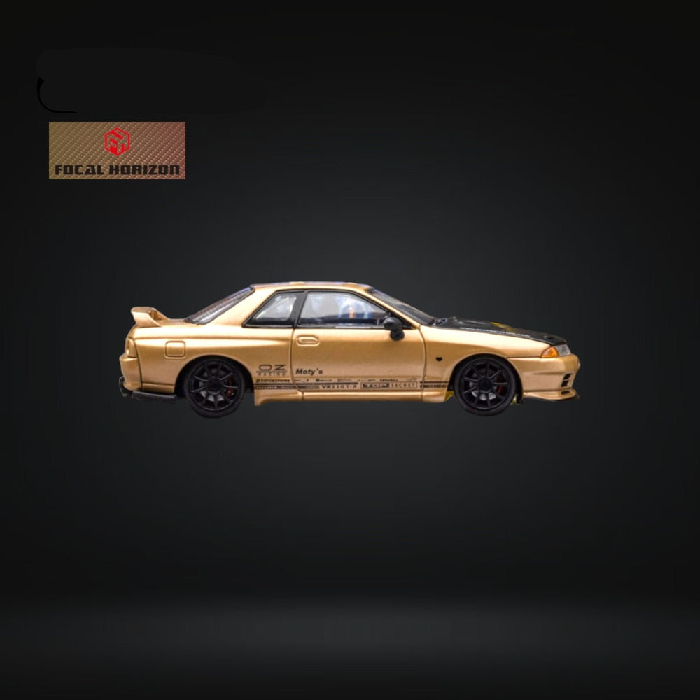 Nissan Skyline GT-R R32 Top Secret Gold 1:64 by Focal Horizon Side View