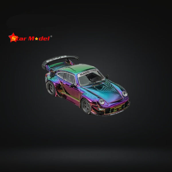 rwb。 GT Porsche RWB 993 GT Wing Magic Purple-Green 1:64 by Star Model