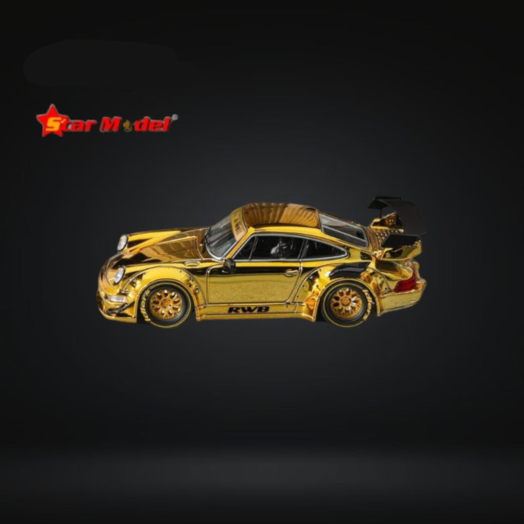 Porsche RWB 964 GT Wing Gold 1:64 Star Model Side View