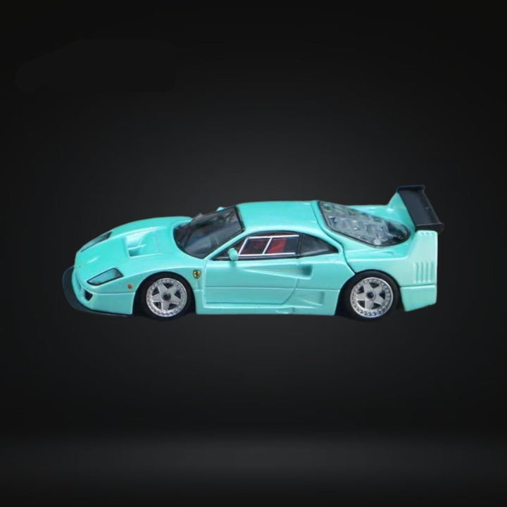 Ferrari F40 LM Light Aqua Green With Removable Rear Engine Cover 1:64 by Stance Hunters