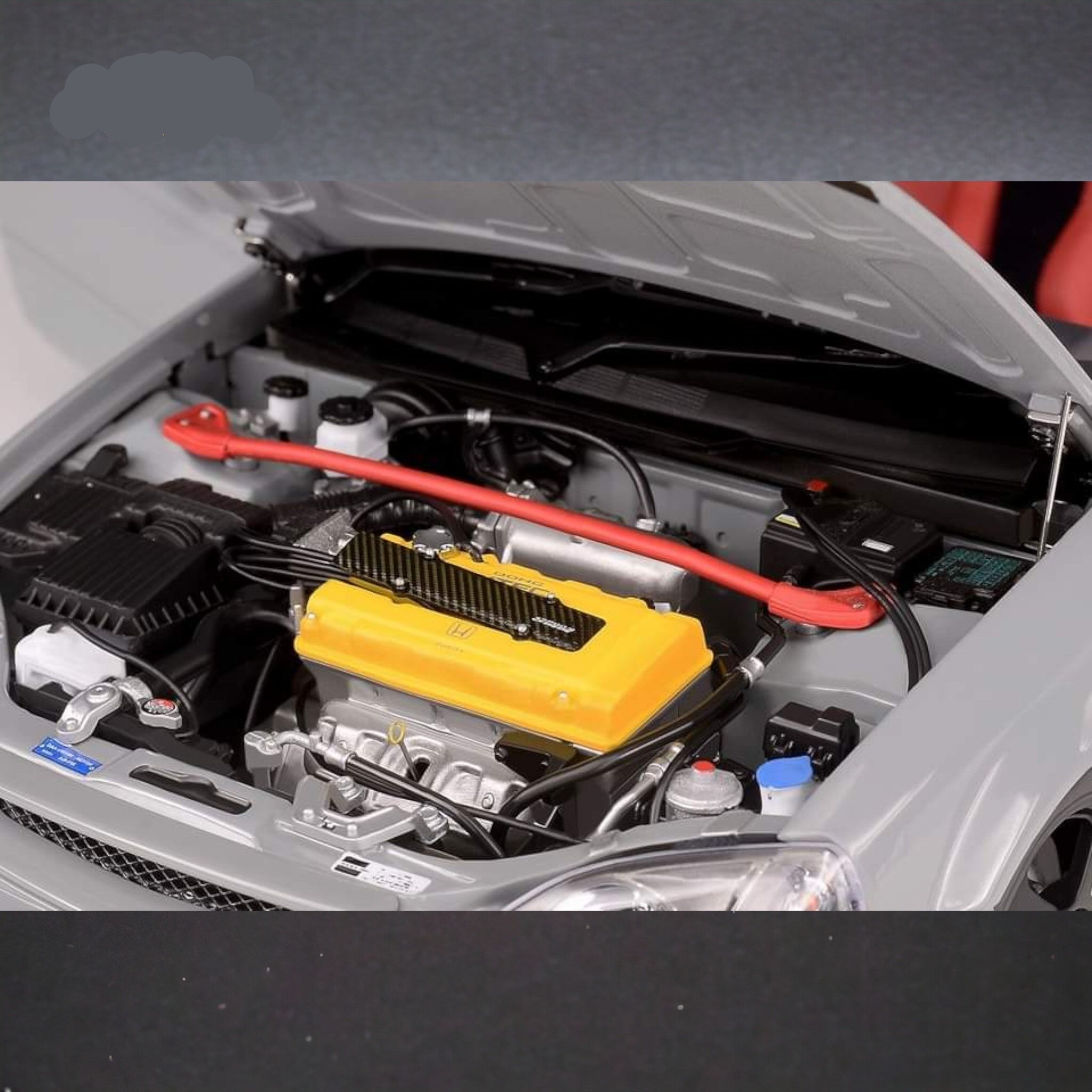 Honda Civic Type-R EK9 Nardo Grey With SW388 Wheels 1:18 by MOTORHELIX Open Engine
