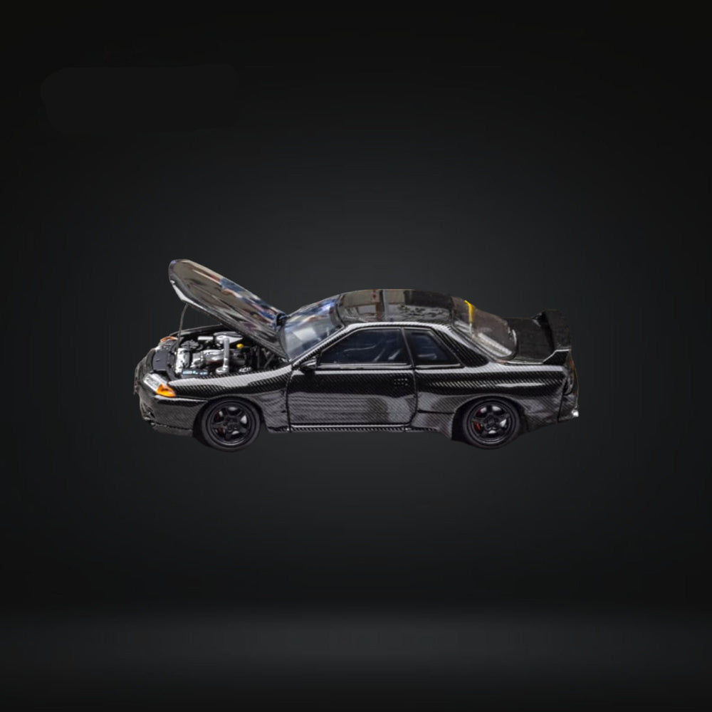 Nissan Skyline R32 GT-R 3rd Gen Nismo S-Tune Full Carbon Black 1:64 by Focal Horizon Open Hood