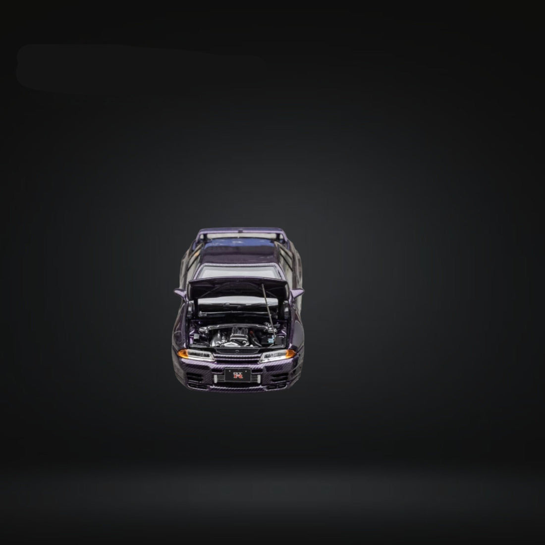 Nissan Skyline R32 GT-R 3rd Gen Nismo S-Tune Full Carbon Purple 1:64 by Focal Horizon Front Open Hood