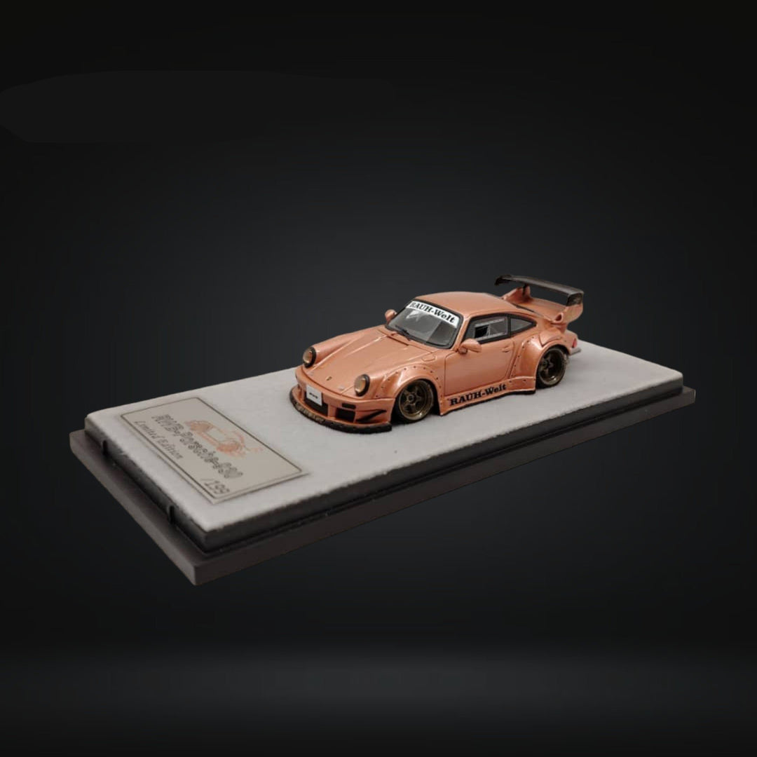 Porsche RWB 930 GT Wing in Champagne Gold Resin Model 1:64 by QIDIAN