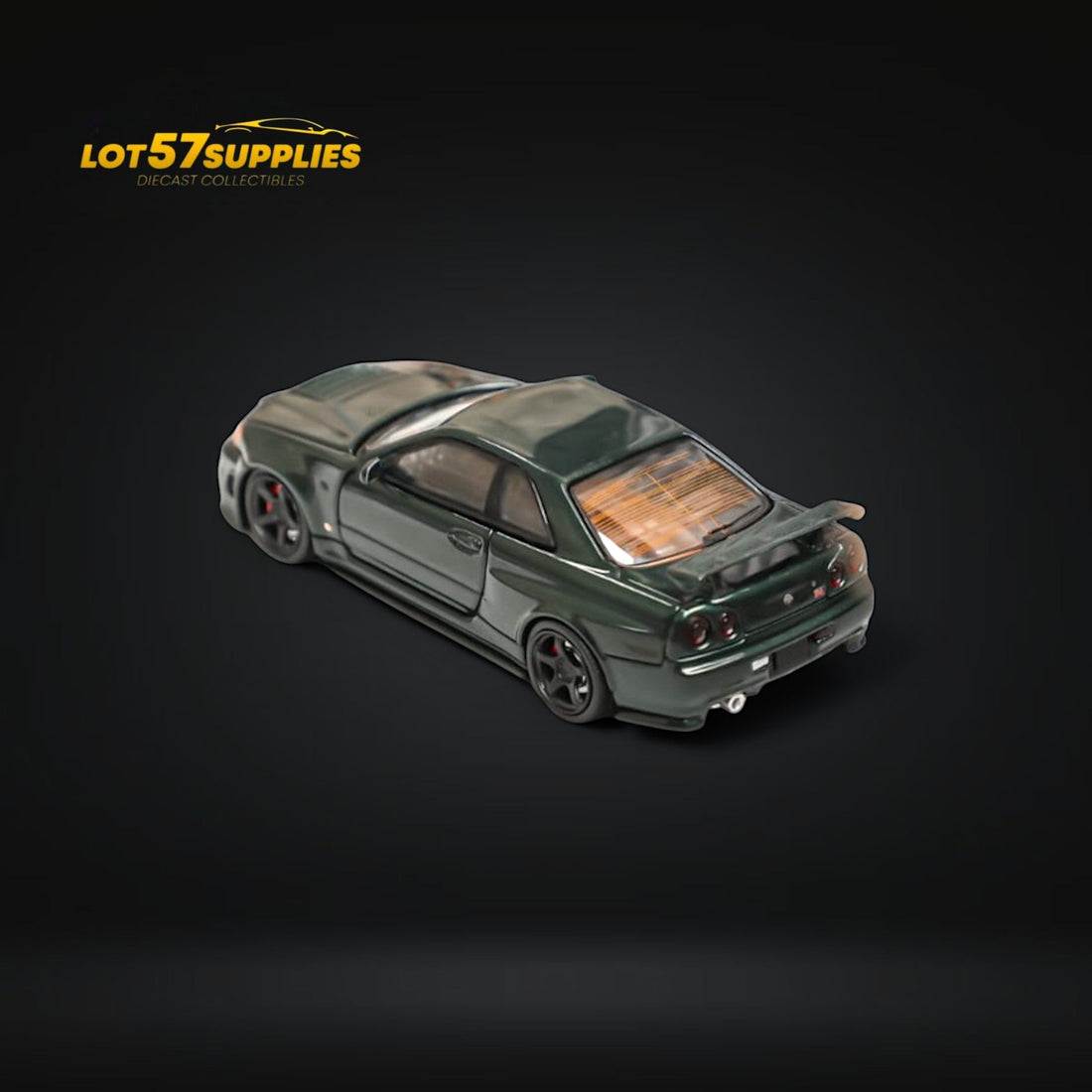 Nissan Skyline GT-R R34 Nismo Z-Tune High Wing CRS Dark Green 1:64 by Fuji