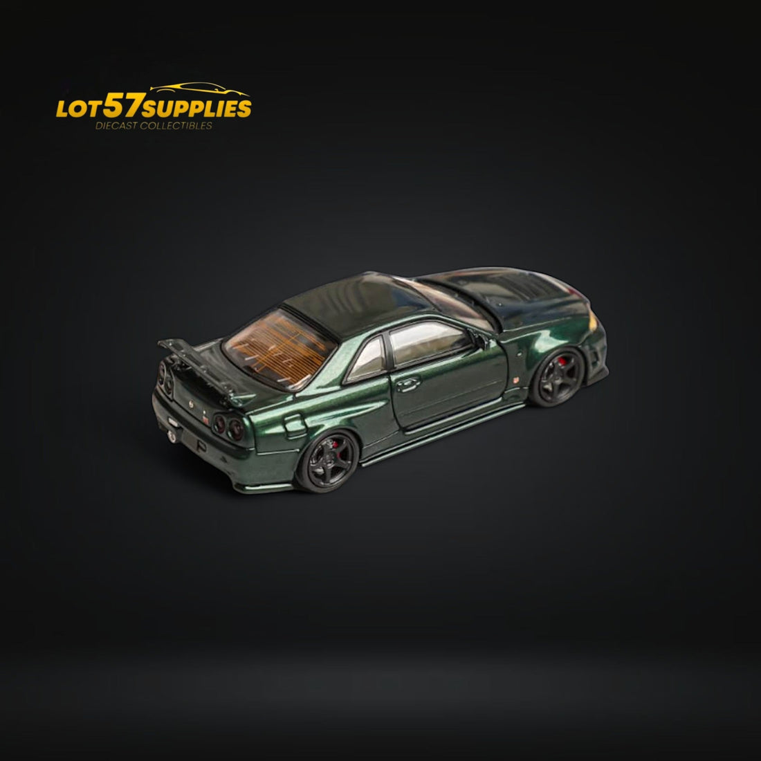 Nissan Skyline GT-R R34 Nismo Z-Tune High Wing CRS Dark Green 1:64 by Fuji