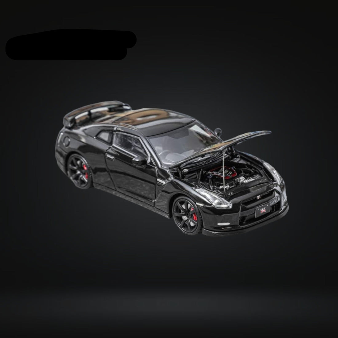 Nissan Skyline GT-R R35 Black With Openable Hood 1:64 by Focal Horizon