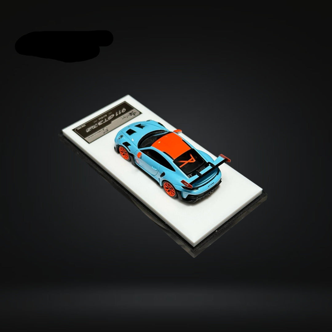 Porsche 911 (992) GT3 RS in Gulf Livery 1:64 by FuelMe Top View