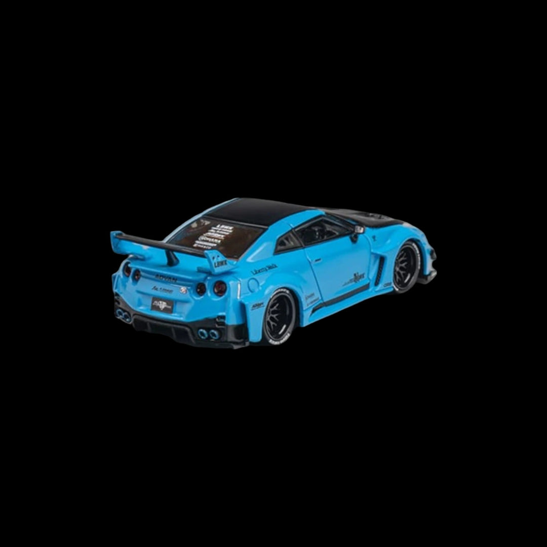 Nissan Skyline GT-R R35 RR Baby Blue LBWK 1:64 by CM Model Rear View 2