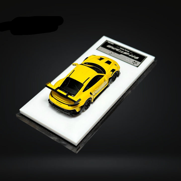 Porsche 911 (992) GT3 RS in Racing Yellow 1:64 by FuelMe Top View