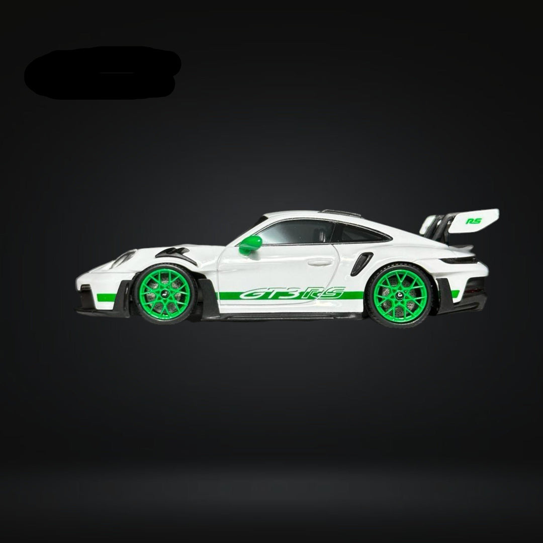 Porsche 911 (992) GT3 RS in Tribute Green 1:64 by FuelMe Driver Side View