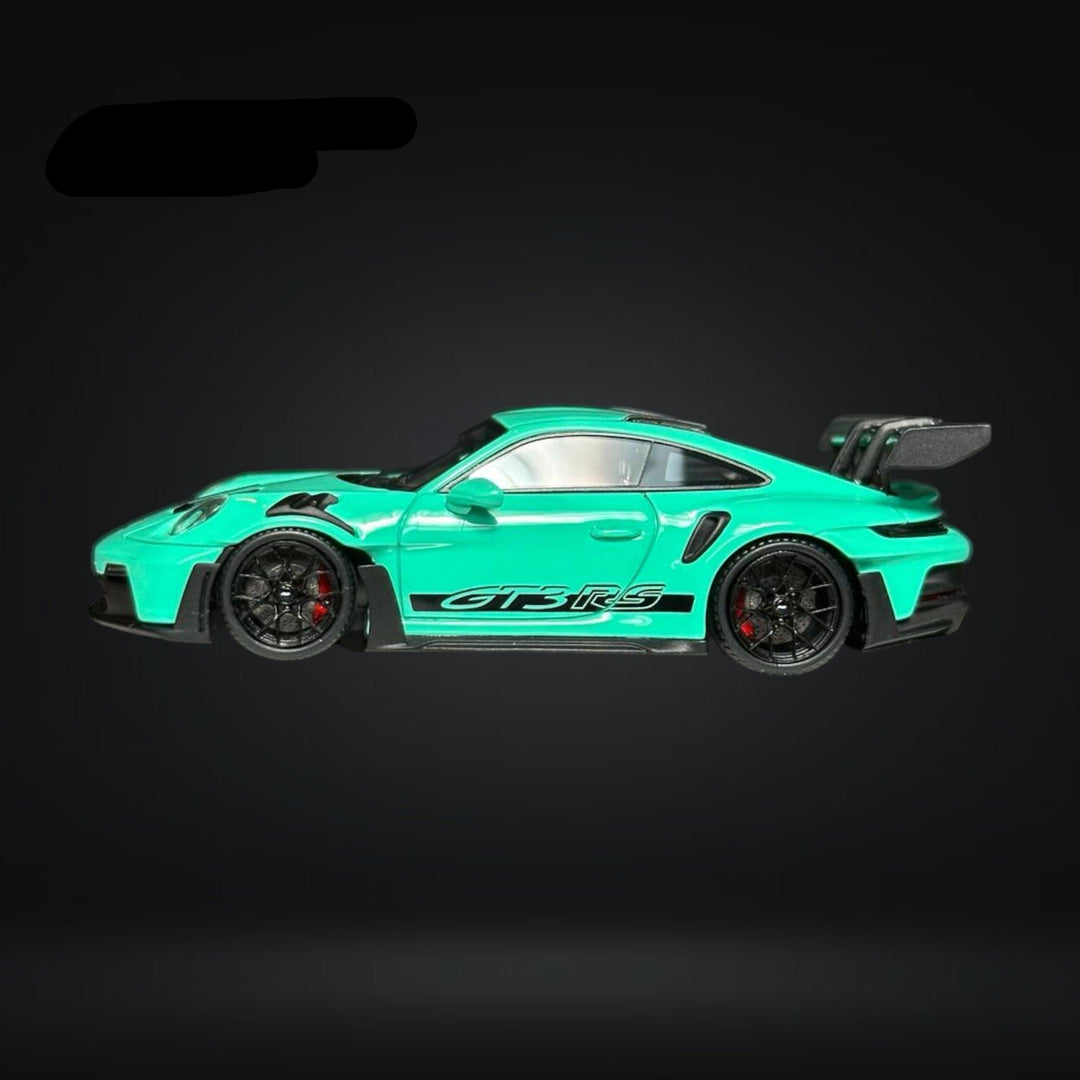 Porsche 911 (992) GT3 RS in Mint Green 1:64 by FuelMe Driver Side View