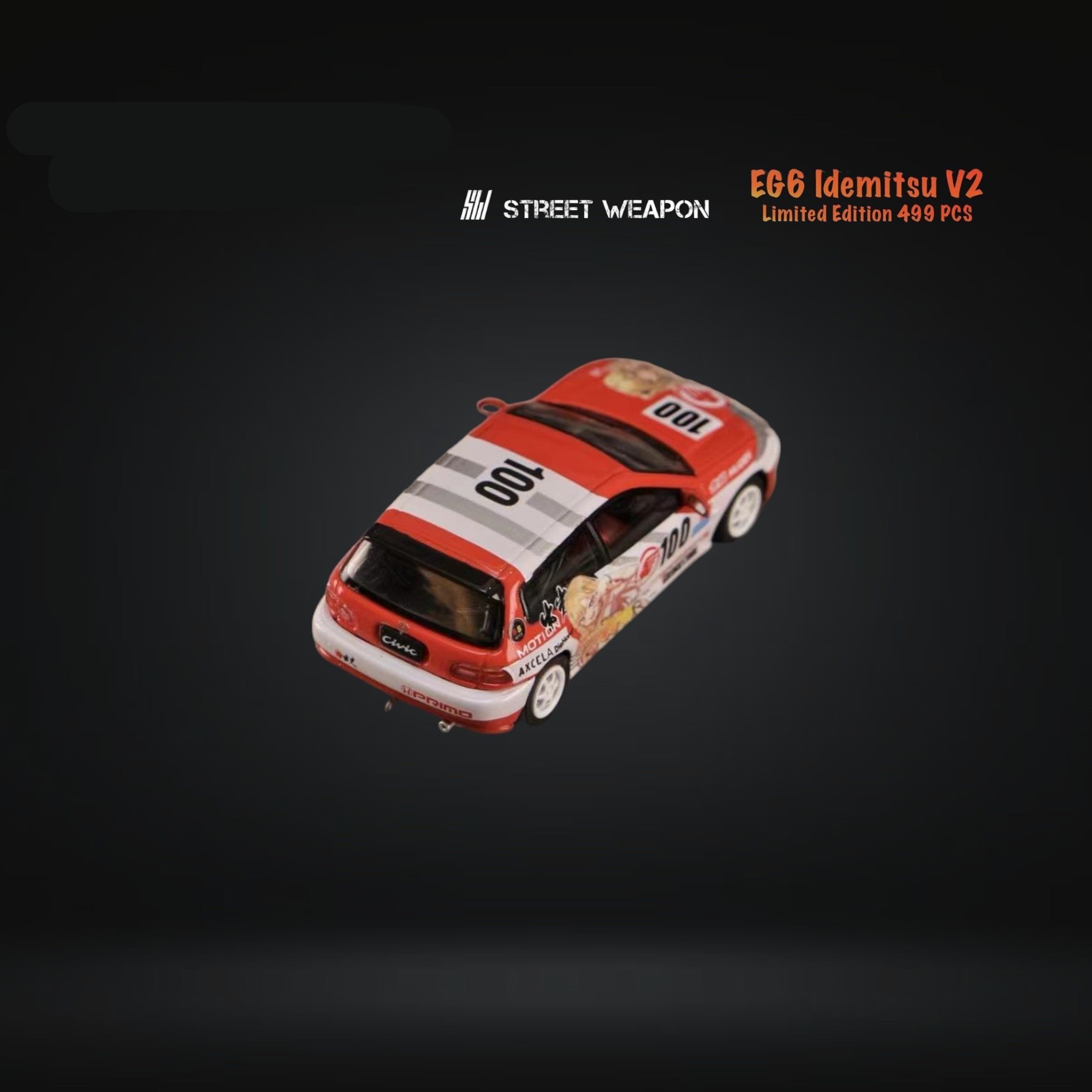 Honda Civic EG6 Idemitsu V2 1:64 by Street Weapon Angled Rear View