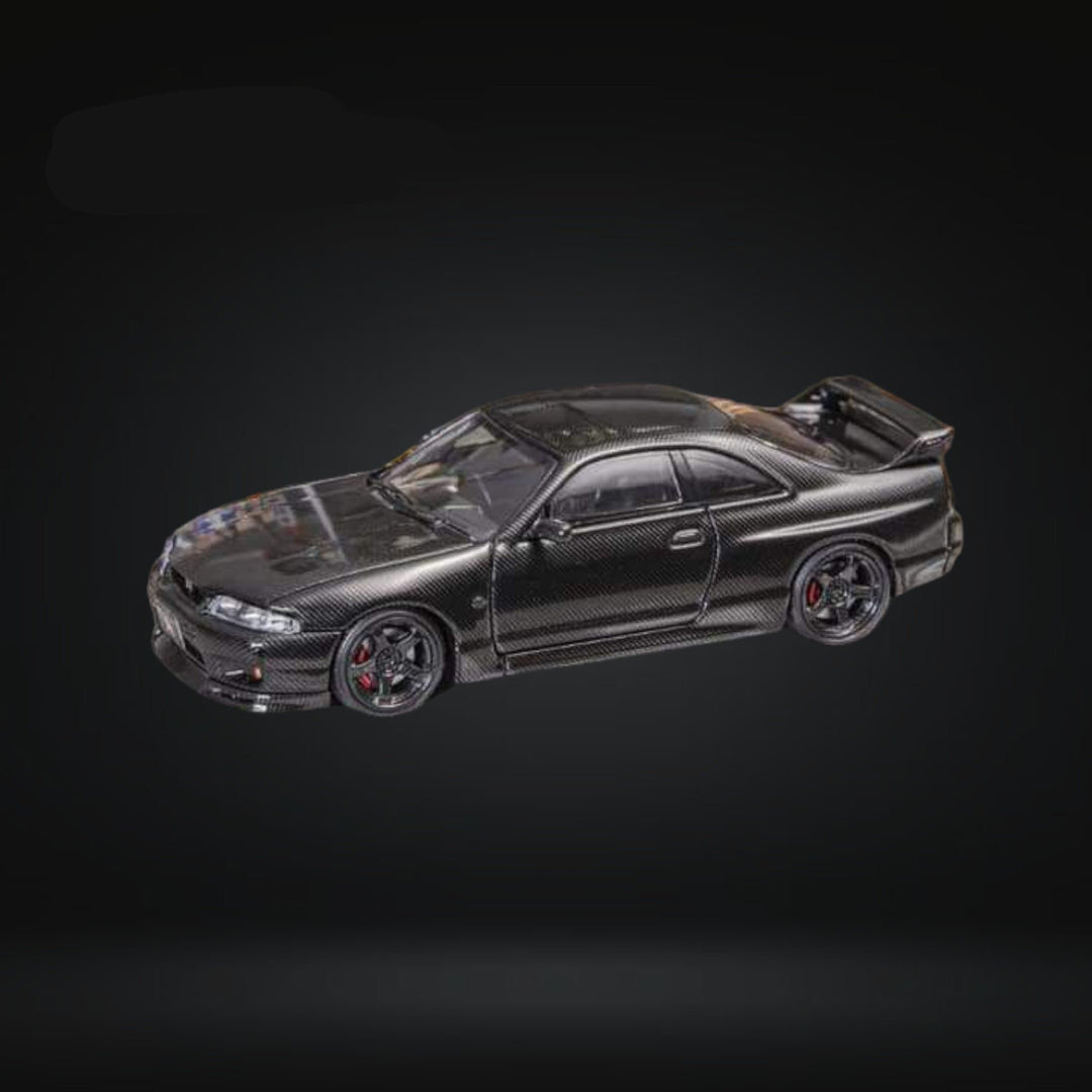 Nissan Skyline GT-R R33 GT-R 4th Gen BCNR33 Full Carbon Black 1:64 by Focal Horizon Driver Side Angle View