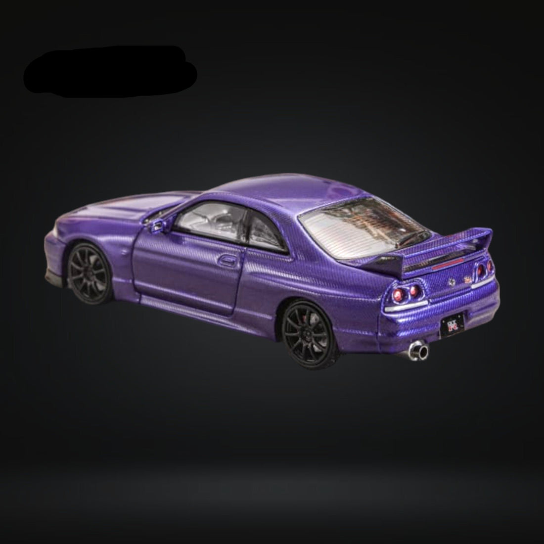 Nissan Skyline GT-R R33 GT-R 4th Gen BCNR33 Full Carbon Purple 1:64 by Focal Horizon Angled Rear View