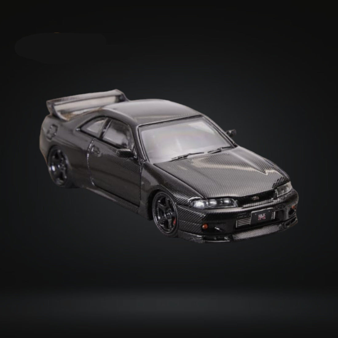 Nissan Skyline GT-R R33 GT-R 4th Gen BCNR33 Full Carbon Black 1:64 by Focal Horizon Angled Front View