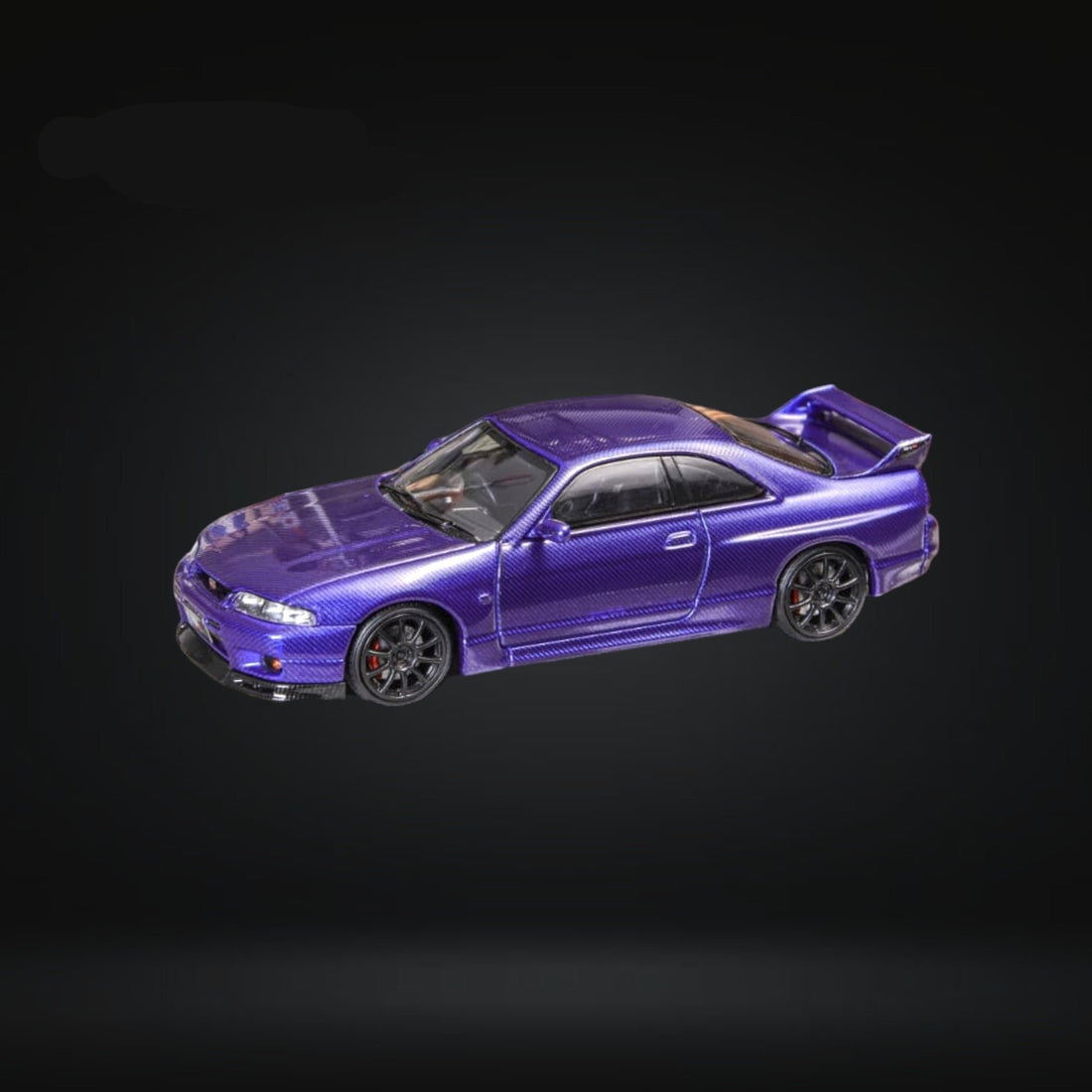 Nissan Skyline GT-R R33 GT-R 4th Gen BCNR33 Full Carbon Purple 1:64 by Focal Horizon Driver Angled View