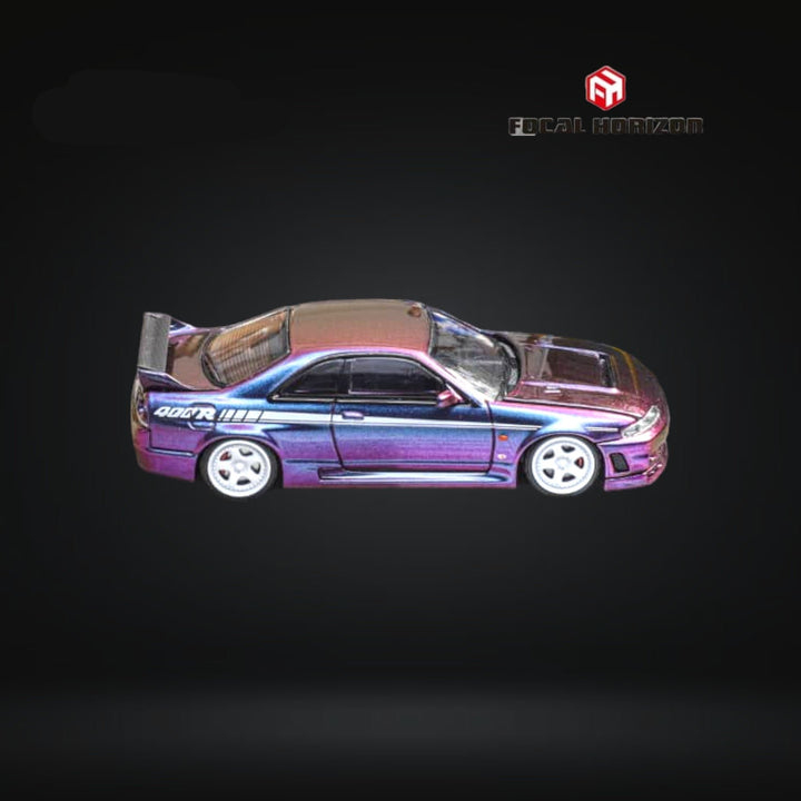 Nissan Skyline GT-R R33 GT-R 4th Gen BCNR33 Midnight Purple 1:64 by Focal Horizon Side View