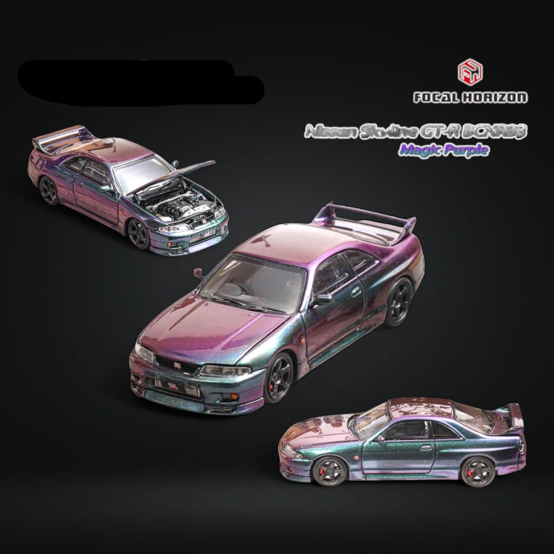 Nissan Skyline GT-R R33 GT-R 4th Gen BCNR33 Magic Purple 1:64 by Focal Horizon